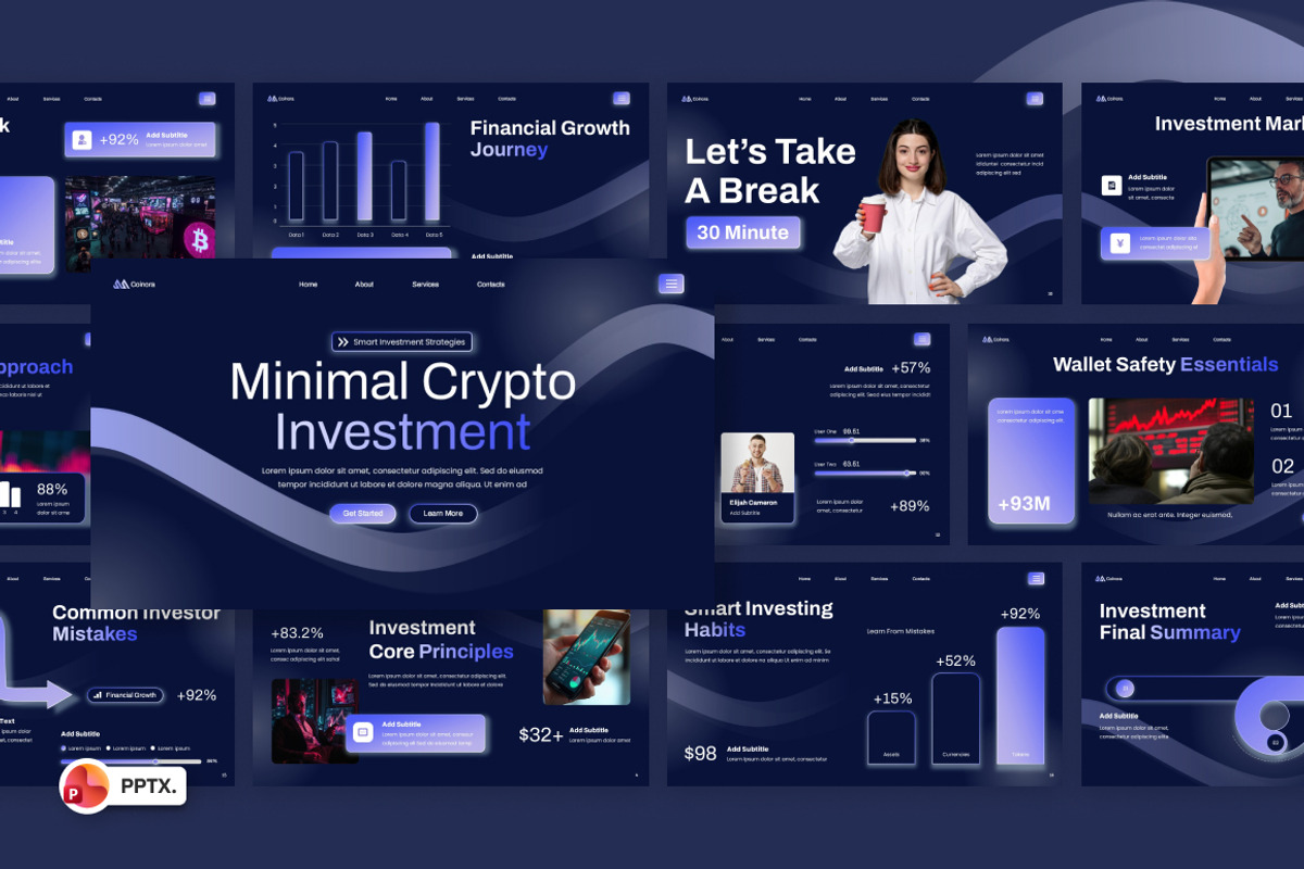 Minimal Crypto Investment PowerPoint, a Presentation Template by Loin Studio (Photo 1 of 4)