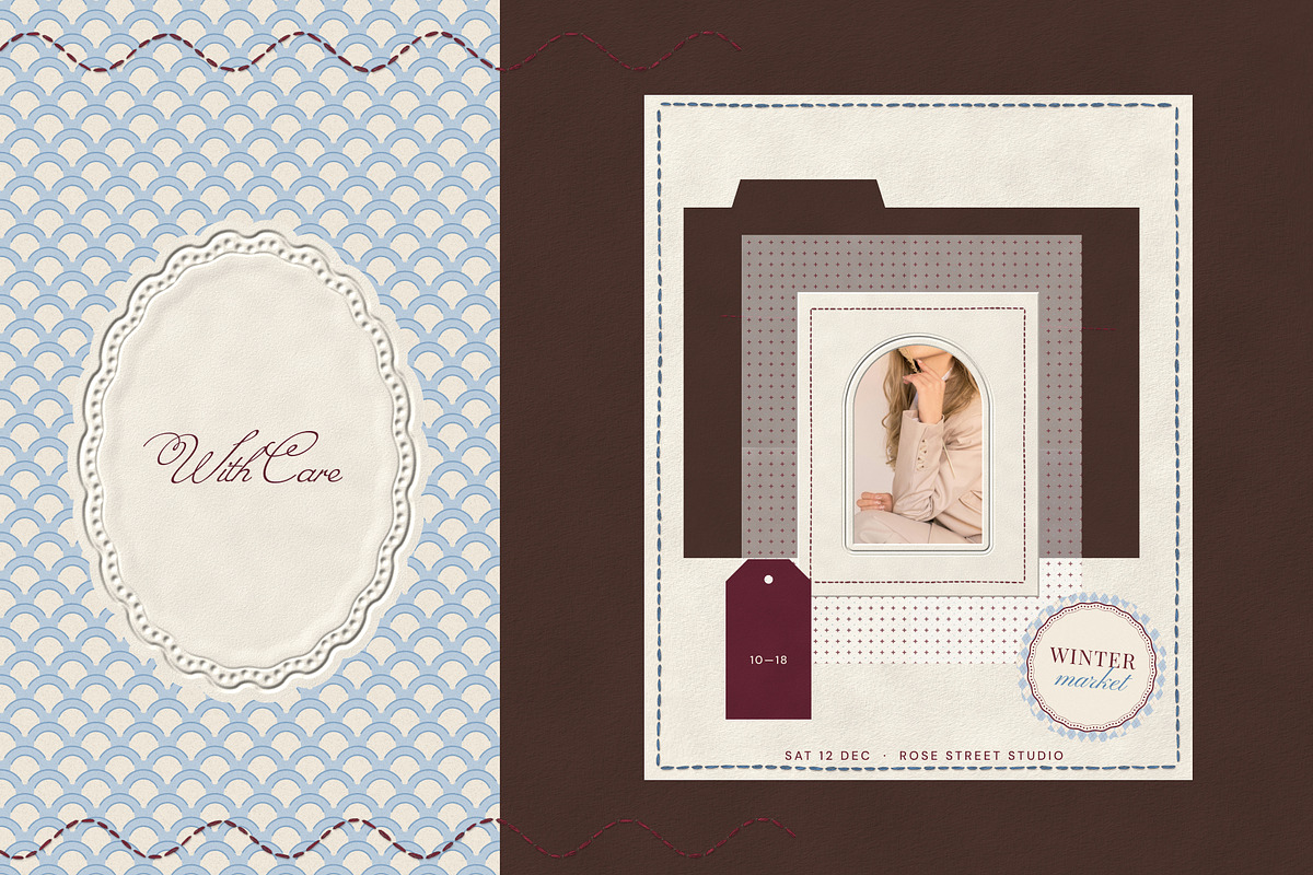 Stitched Paper Vellum Collage Kit, an Object Graphic by Anzhelika (Photo 7 of 9)