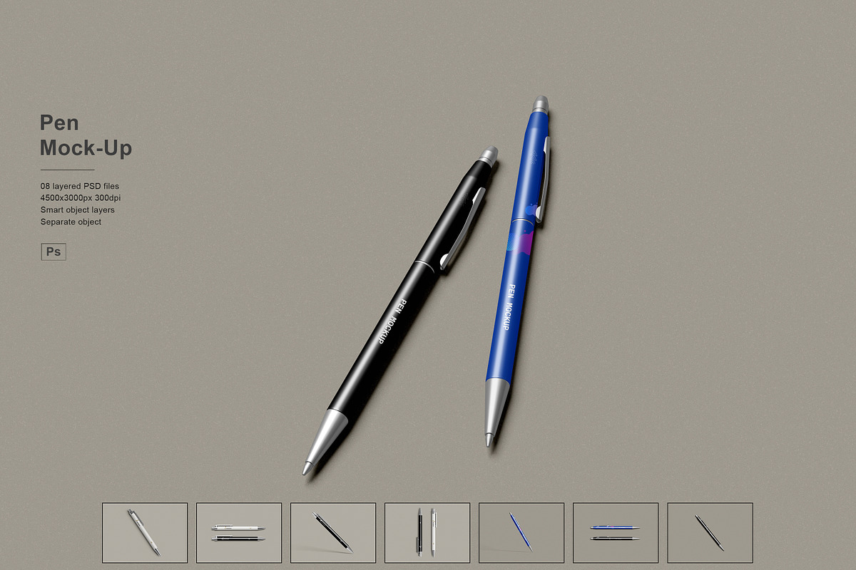 Pen Mockup, a Pens & Pencil Mockup by Pexelcorner (Photo 1 of 9)