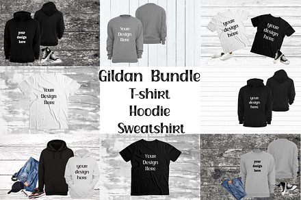 Gildan Mockup Bundle, a Hoody Mockup by VetalStock