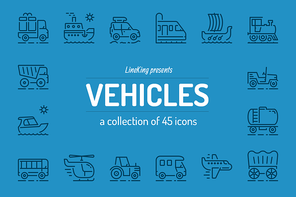 Vehicles Line Icons