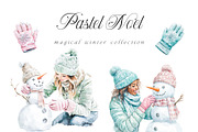 Pastel Noel - Magical Winter Set, a Seasonal Illustration by studioequinox (Thumbnail 9 of 10)