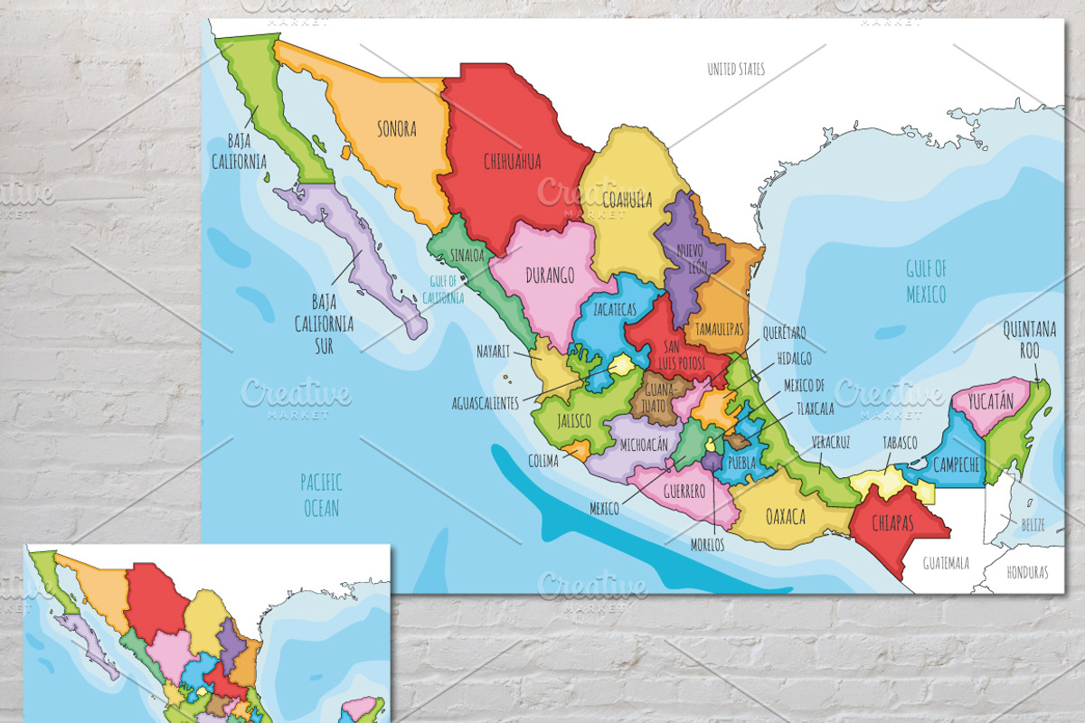 8x Mexico Vector Maps, an Illustration by asantosg (Photo 2 of 5)