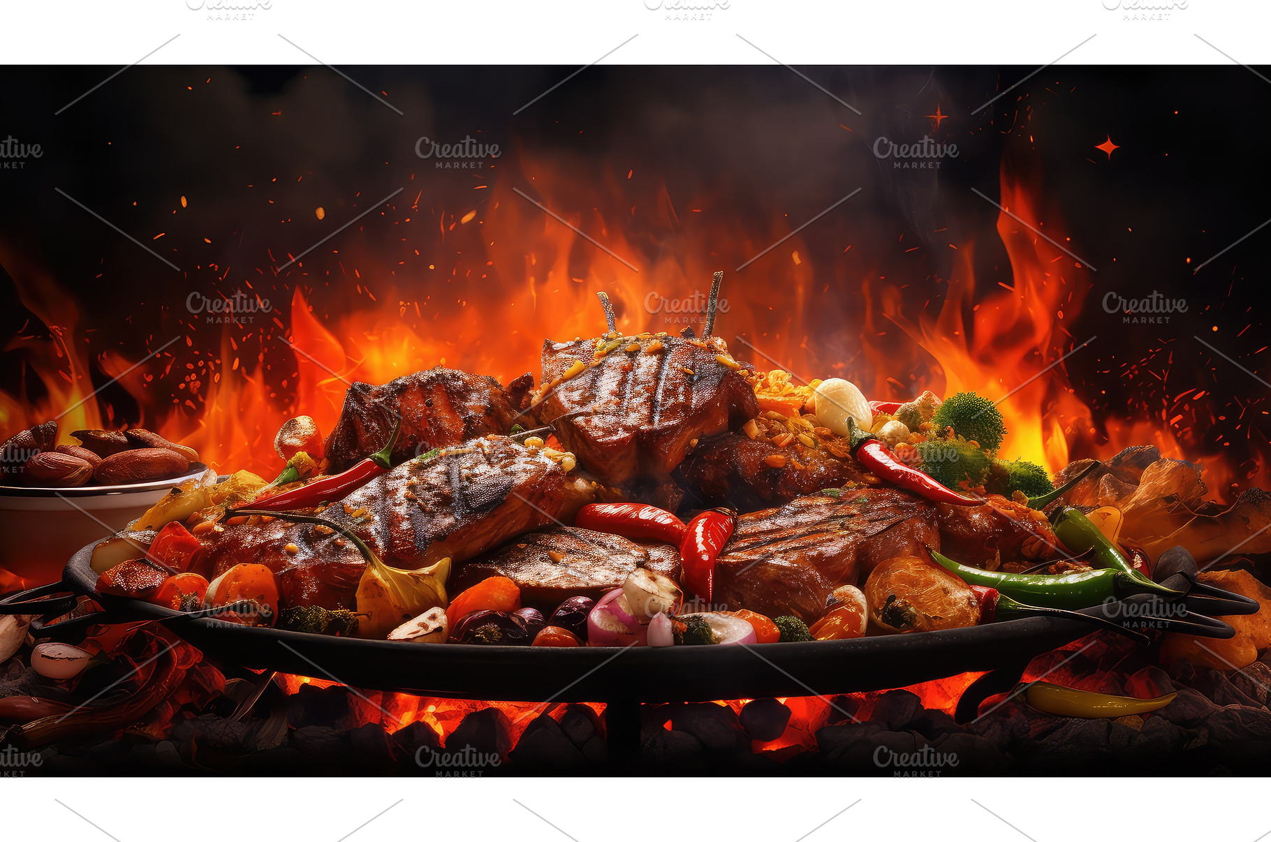 chicken spicy bbq food ai generated, a Background Photo by pikepicture