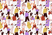 People crowd walk seamless patterns, a Pattern Graphic by Good Studio (Thumbnail 3 of 6)