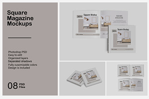 Square Magazine Mockup