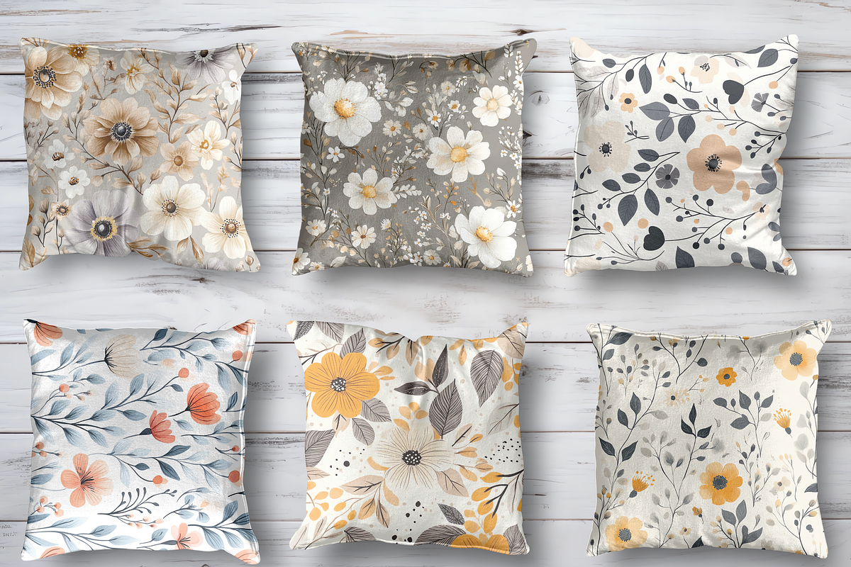 Muted Boho Florals Digital Paper, a Background Graphic by LA Design (Photo 6 of 10)