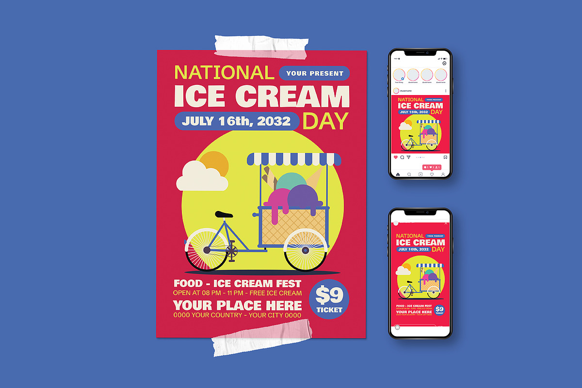 National Ice Cream Day Flyer, a Flyer Template by herutage (Photo 1 of 4)