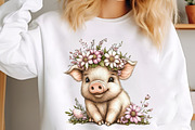 Watercolor Easter Pig Clipart, an Animal Illustration by designcity5 (Thumbnail 4 of 5)