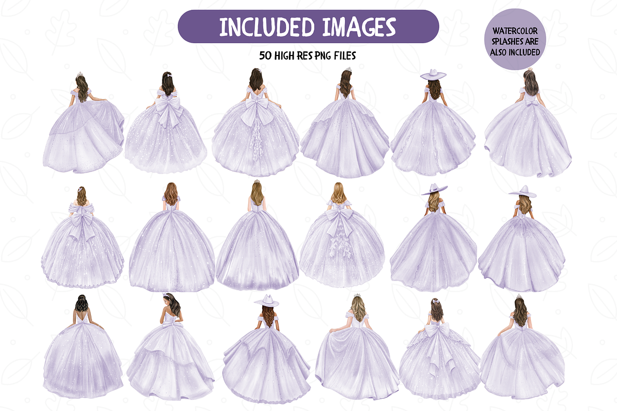 Lavender Quinceanera Clipart Set, an Illustration by TatiMockup (Photo 2 of 6)