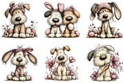 Whimsical Easter Dogs Clipart, an Illustration by CraftArtStudio (Thumbnail 3 of 5)