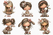 Whimsical Easter Girl Clipart Png, an Illustration by Craft Nest (Thumbnail 4 of 11)