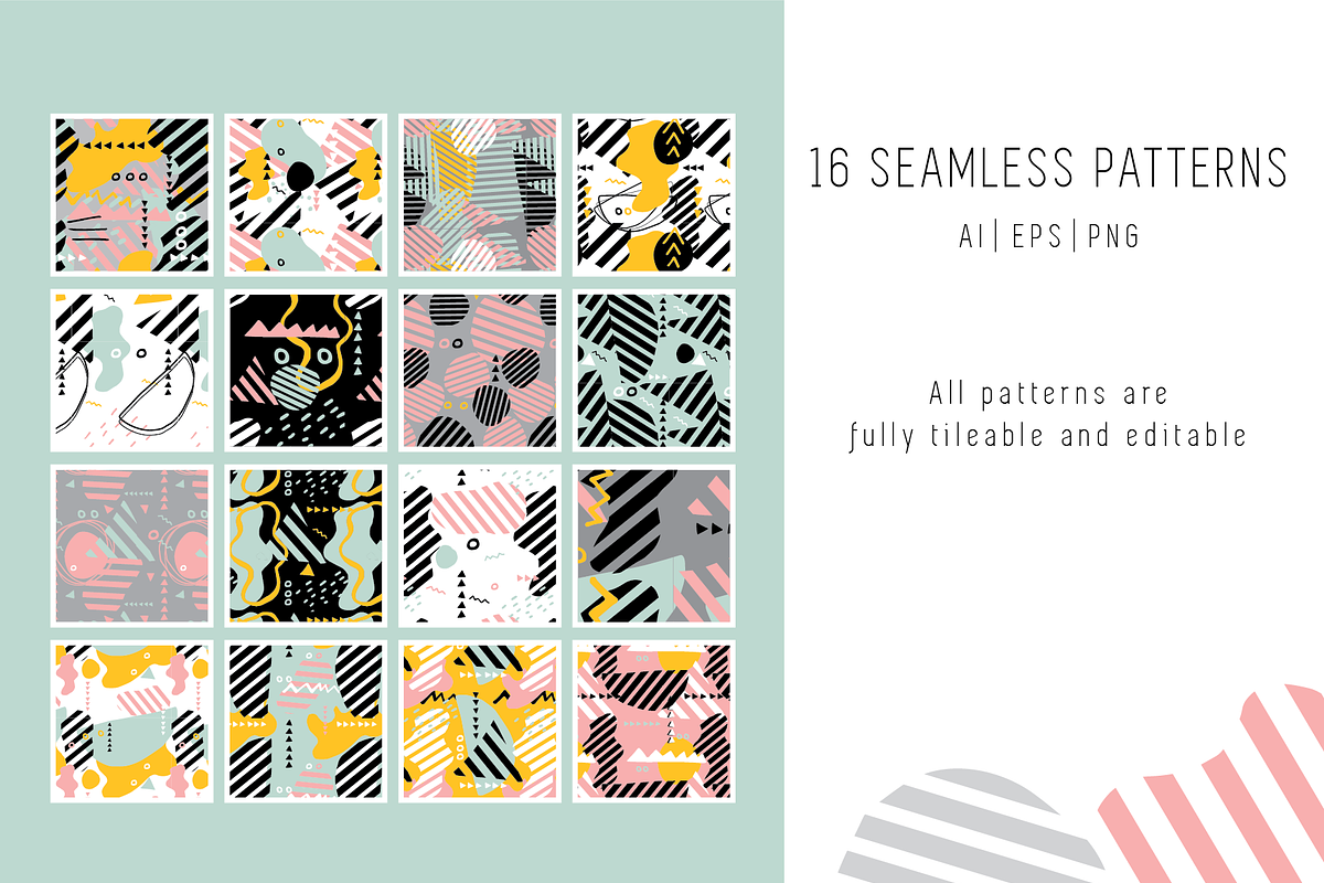 Hand Drawn Pattern Bundle, a Pattern Graphic by Suphansa (Photo 7 of 20)