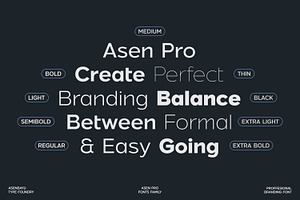 Asen Pro Fonts Family