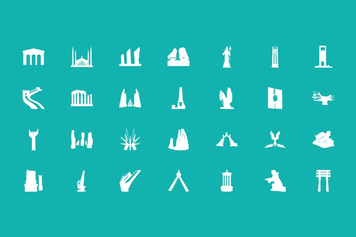 100+ Monuments Vector Icons preview 4