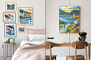 Coastal Town Illustration, a Decorative Illustration by Housui Patterns (Thumbnail 4 of 9)