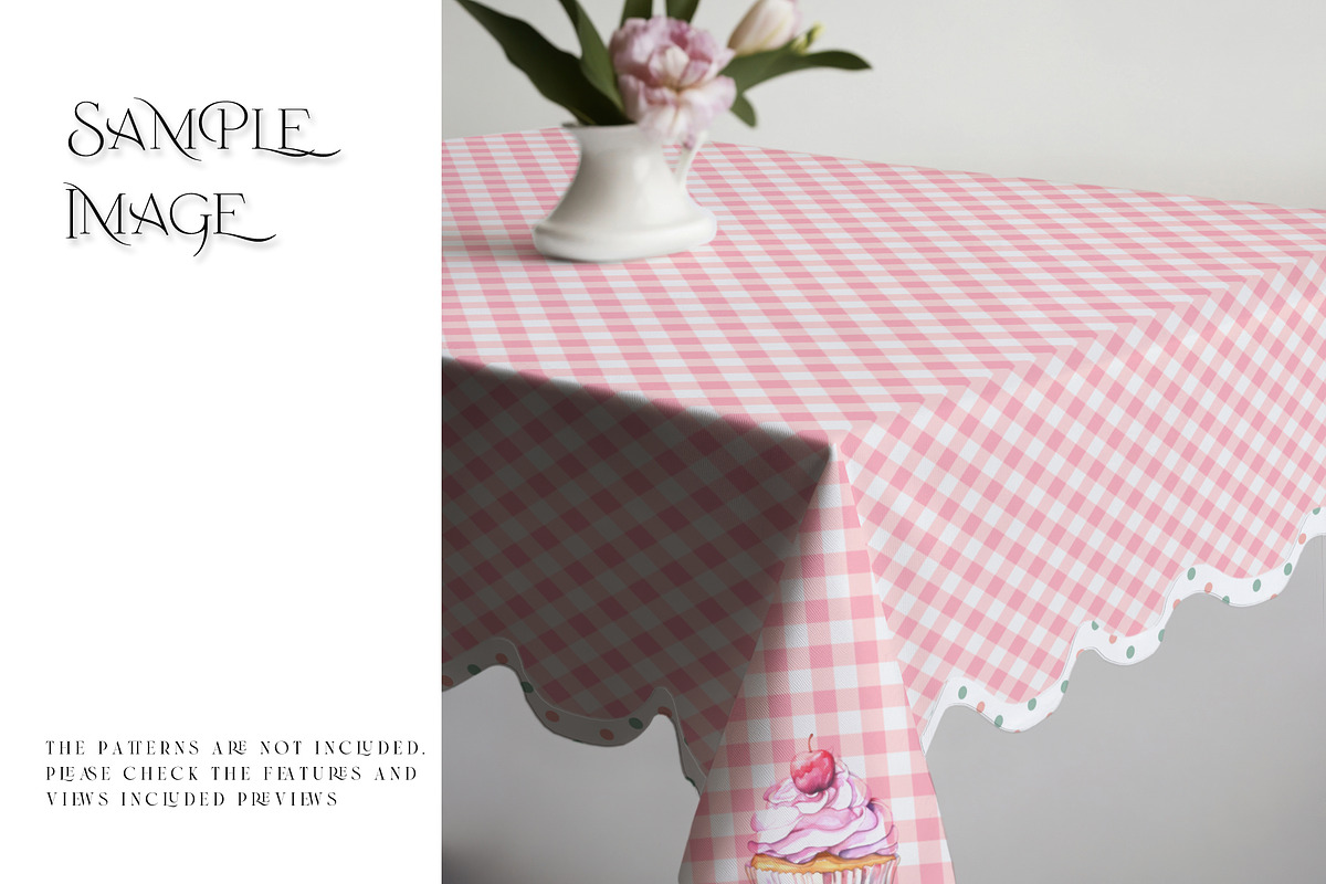 Square Scalloped Tablecloths, a Household Mockup by mock-ups (Photo 5 of 9)