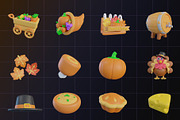 Thanksgiving 3D Icon Pack, an Object Graphic by Artnivora.Std (Thumbnail 4 of 4)
