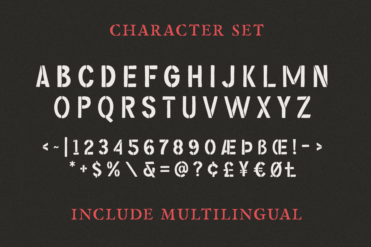 Gripstone Stencil - Vintage Font Duo, a Sans Serif Font by Martype Co (Photo 7 of 9)