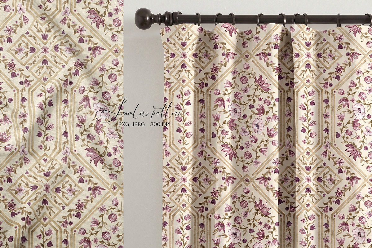 Vintage Floral Trellis Pattern, a Pattern Graphic by SirenaArt (Photo 9 of 17)