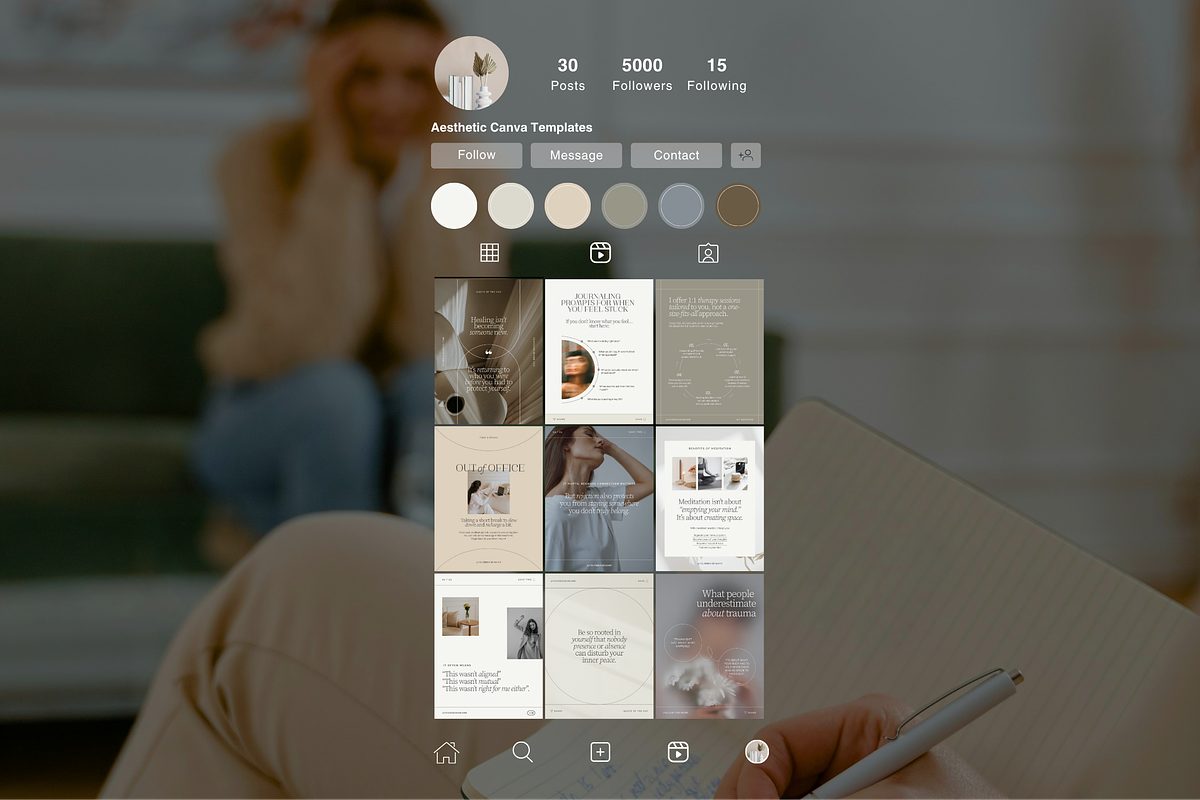 Minimalist Therapist IG Templates, a Social Media Template by CanvaTemplateClubCo (Photo 5 of 11)