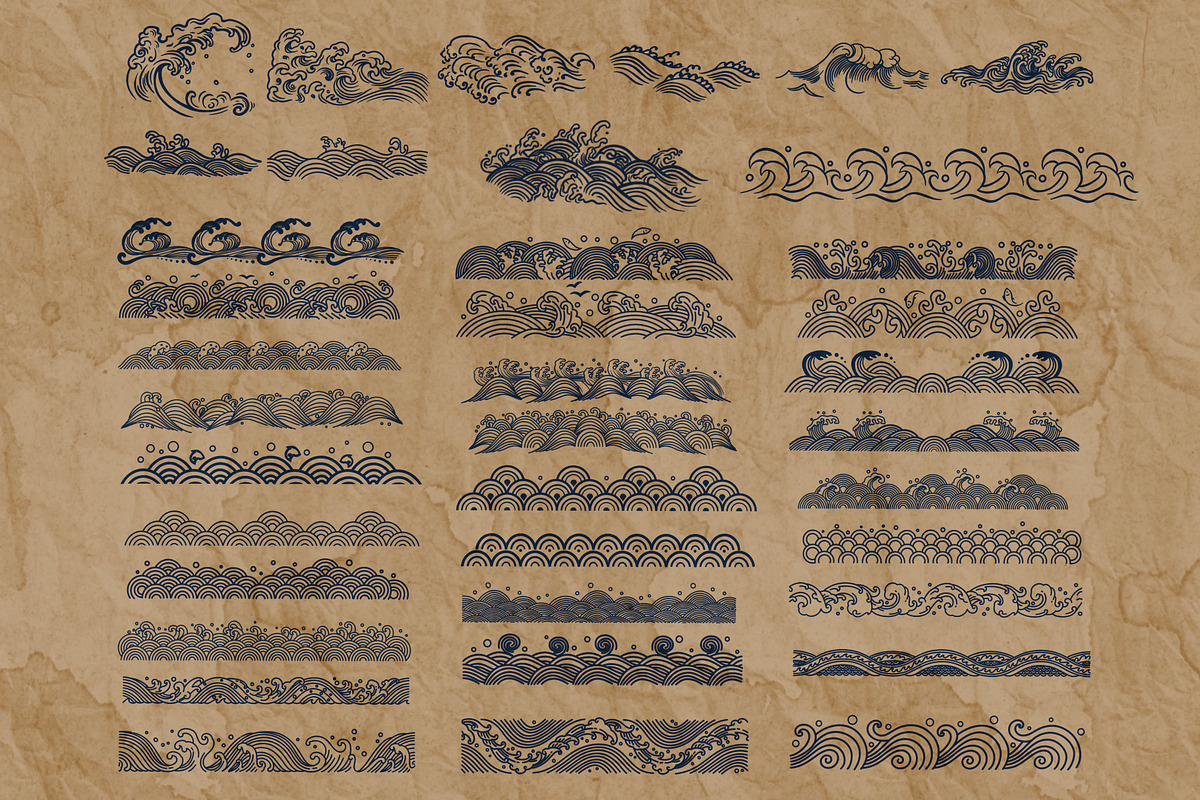Japanese water pattern Procreate, a Brush Add-On by TheWhiteCatLab (Photo 3 of 4)