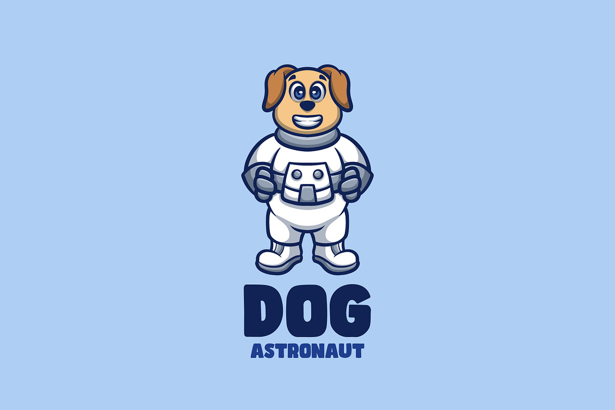 Dog Astronaut Cartoon Logo, a Branding & Logo Template by Gumrega Studio