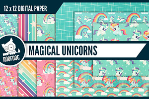 Rainbows And Unicorns Digital Paper