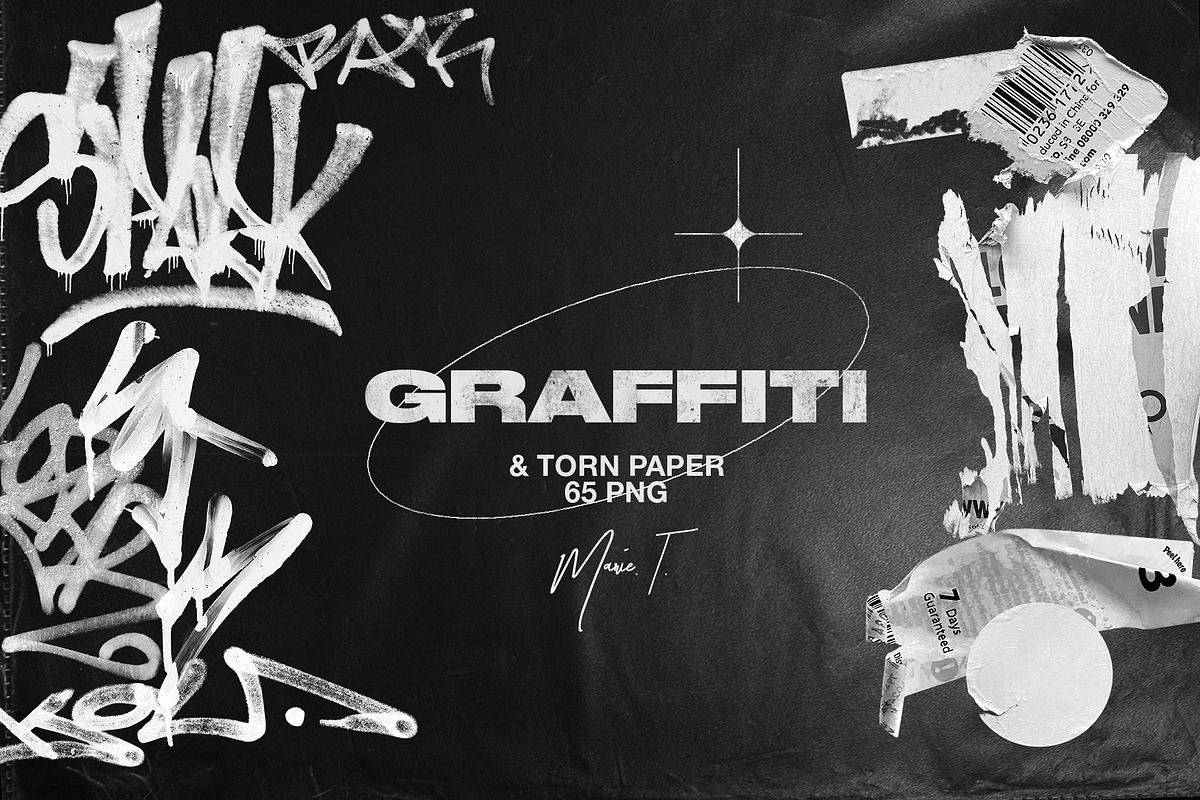 Graffiti & Torn Paper PNG Elements, an Object Graphic by Marie T (Photo 1 of 20)