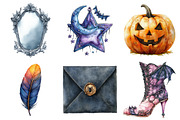 Watercolor Elegant Halloween Clipart, an Illustration by Daily.Designs (Thumbnail 2 of 5)