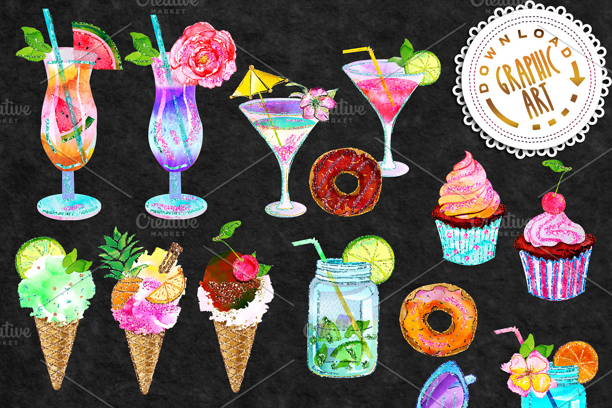 Summer Party Clipart, a Food Illustration by Download Graphic Art (Photo 2 of 5)