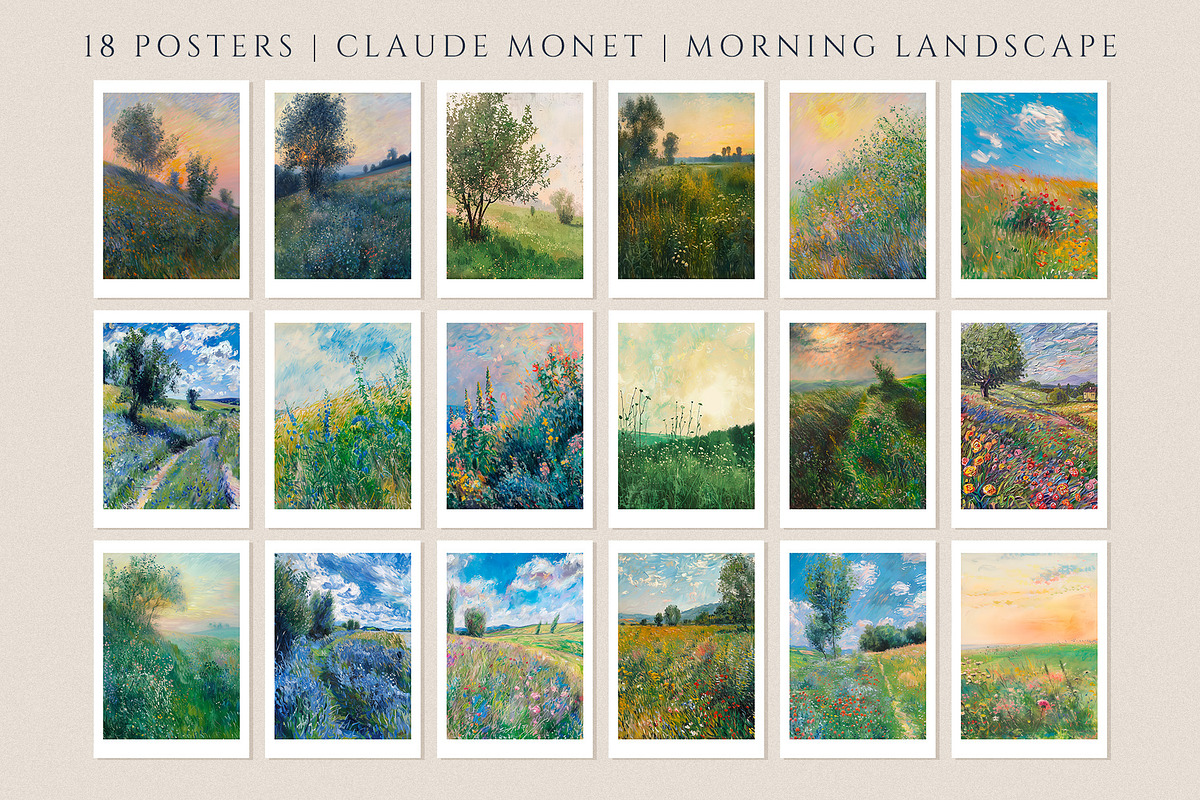 Monet Inspired Wall Art Bundle, a Background Graphic by anastasiia.art (Photo 1 of 4)