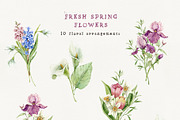 FRESH SPRING FLOWERS watercolor set, a Decorative Illustration by long summer (Thumbnail 3 of 11)