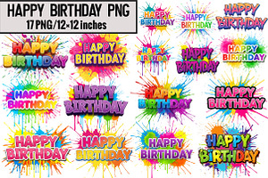 Happy Birthday Png, an Illustration by Design Market
