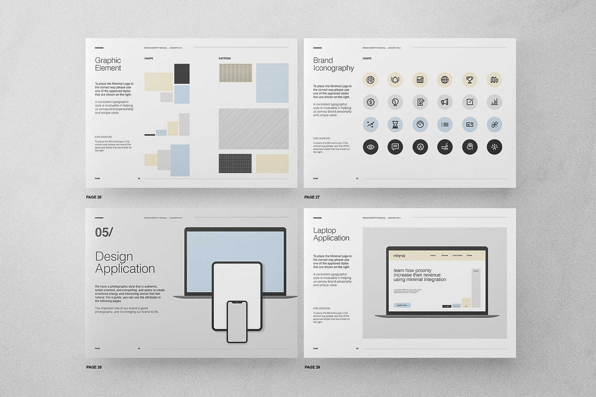 Minimalist brand guidelines, a Brochure Template by Proonty (Photo 8 of 9)