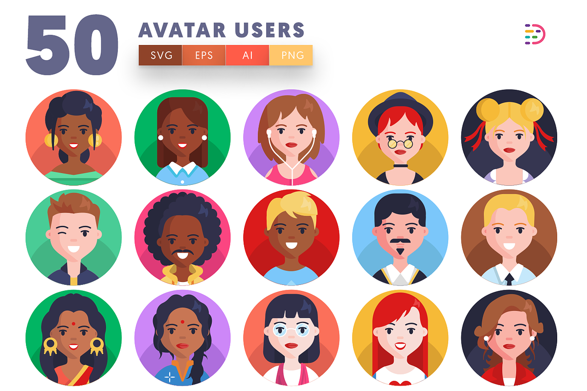 Avatar Users Icons | Download SVG, PNG, EPS Icons