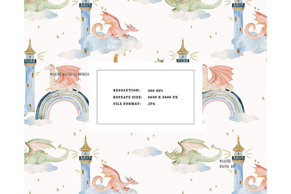 Dragon Nest Clouds Fantasy pattern, a Pattern Graphic by Milatoo (Photo 3 of 3)