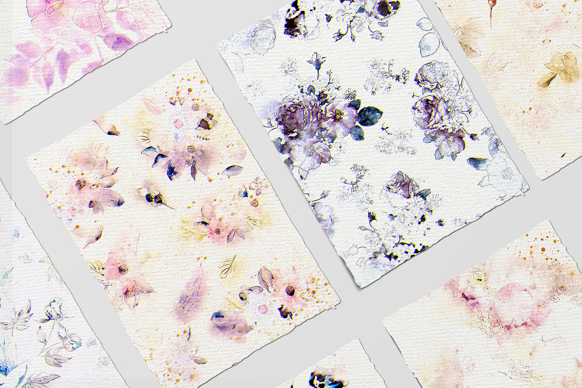Floral Paper Textures, a Texture Graphic by sibel dayı (Photo 5 of 8)