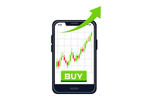 Buy Signal on Smartphone Screen with, a Finance Illustration by BabySofja