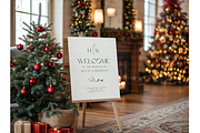 Christmas Sign Mockup with Tree, a Product Mockup by MockupWizard (Thumbnail 4 of 4)
