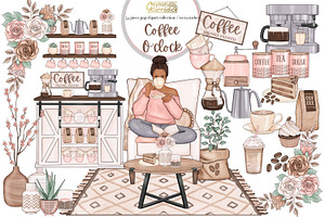 Coffee O'Clock Clipart Collection