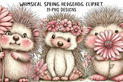 Whimsical Spring Hedgehog Clipart, an Illustration by Daily.Designs (Thumbnail 1 of 8)