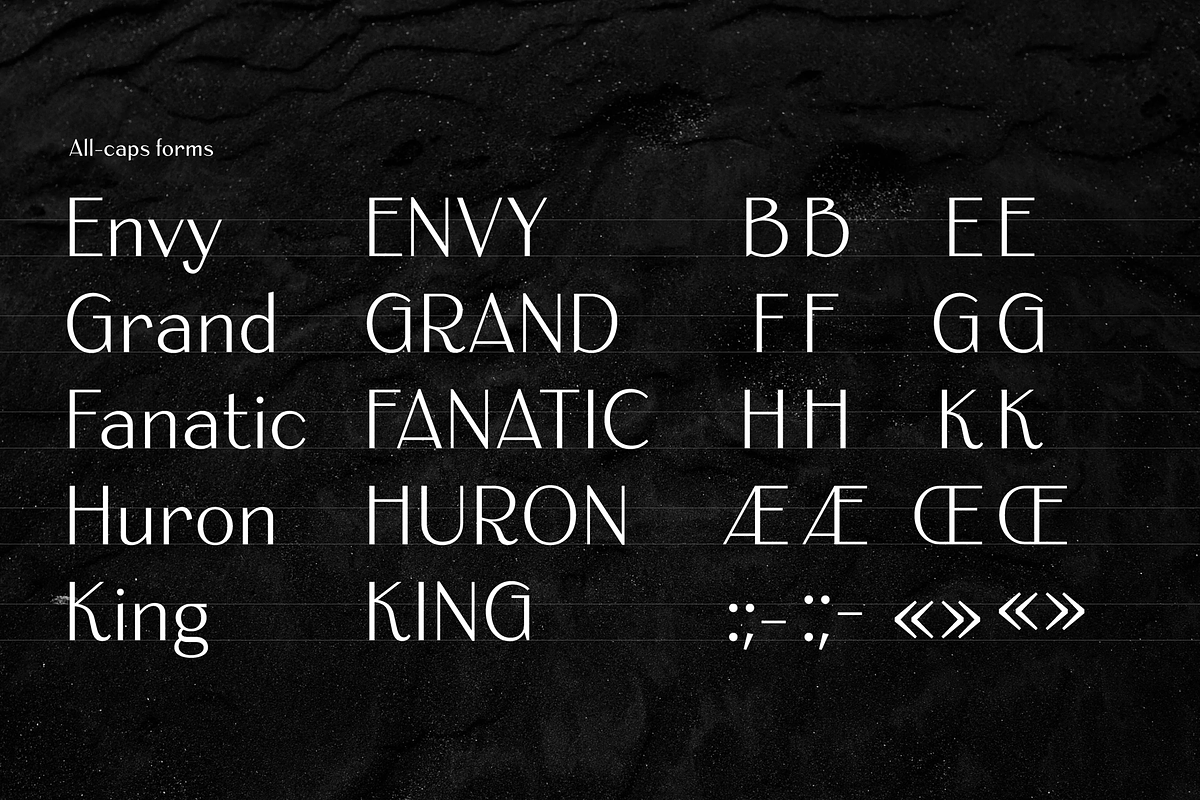 Armoire: Art Deco font family, a Sans Serif Font by Justin Penner (Photo 6 of 8)