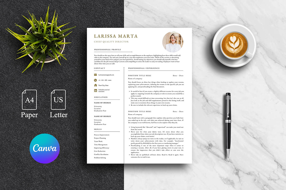 Modern Resume Template Pack | Canva, a Resume Template by Lux Resume (Photo 1 of 9)