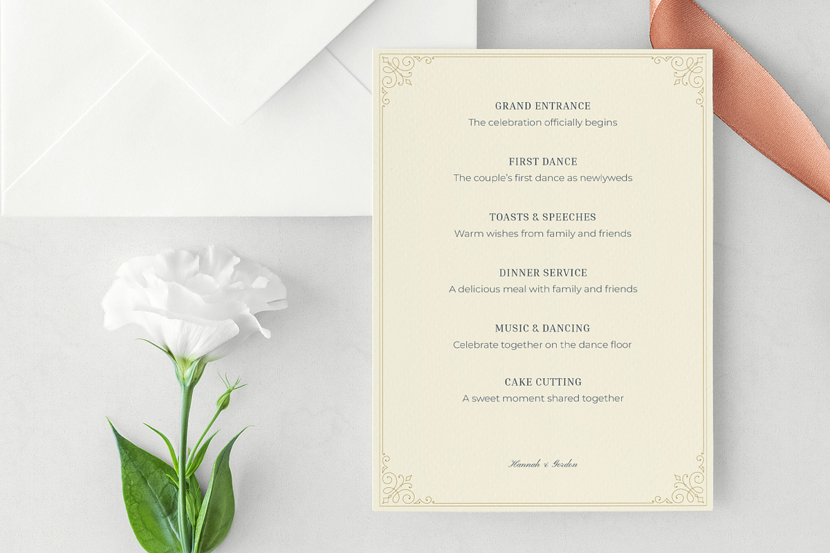 Wedding Order of Events Template, a Stationery Template by Vasya Kobelev (Photo 4 of 7)