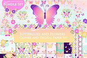 Butterflies and Flowers, an Illustration by Mia's Graphic Design (Thumbnail 1 of 11)