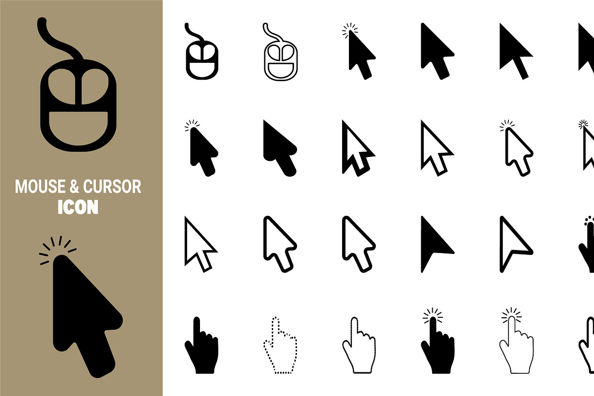 Mouse Cursor and Pointer Icon Set, an Outline Icon by hkmonir (Photo 2 of 2)