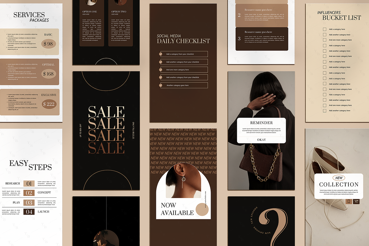 Dark Aesthetic Instagram Templates, a Social Media Template by Templates Boutique (Photo 9 of 9)