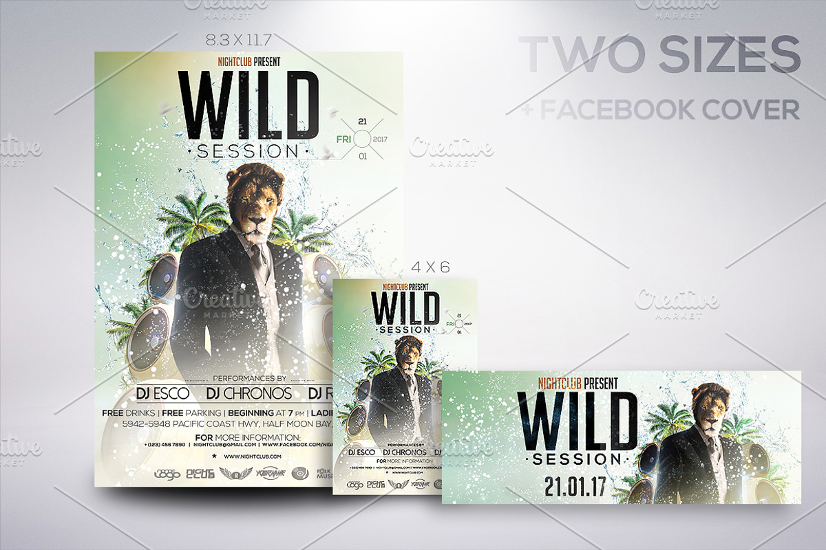 Wild Session Flyer, a Flyer Template by CREATIVE DUDE (Photo 1 of 3)