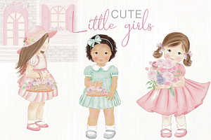 Cute little girls, little dolls, an Illustration by Lolytop Studio